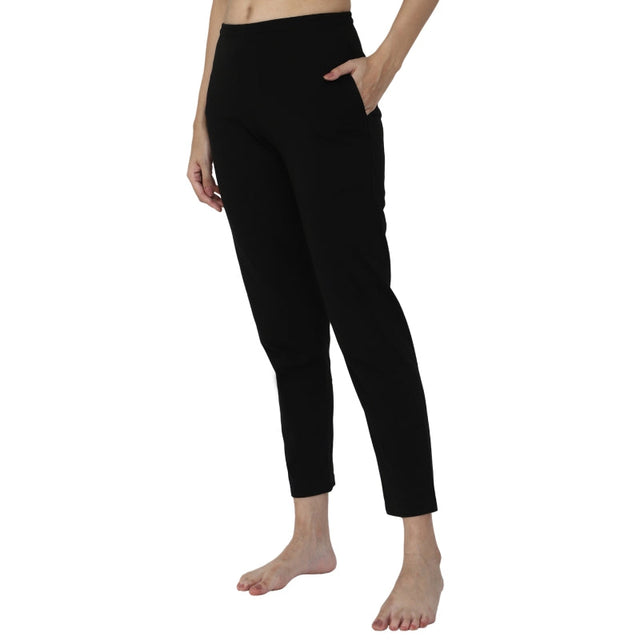 Women 100% Cotton Track Pant with Side Pockets and Solid Sports Jogger Styling for Workout, Gym and Active Wear