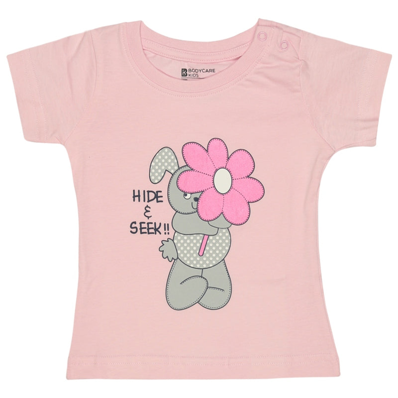 Bodycare Girls Cotton Round Neck Half Sleeves Tshirt Pack Of 2