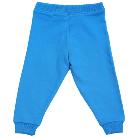 Blue cotton kids leggings with ribbed cuffs and waistband, comfortable innerwear apparel
