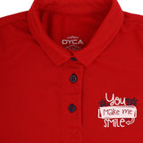 DYCA Girls Tshirt Collar Half Sleeves Solid