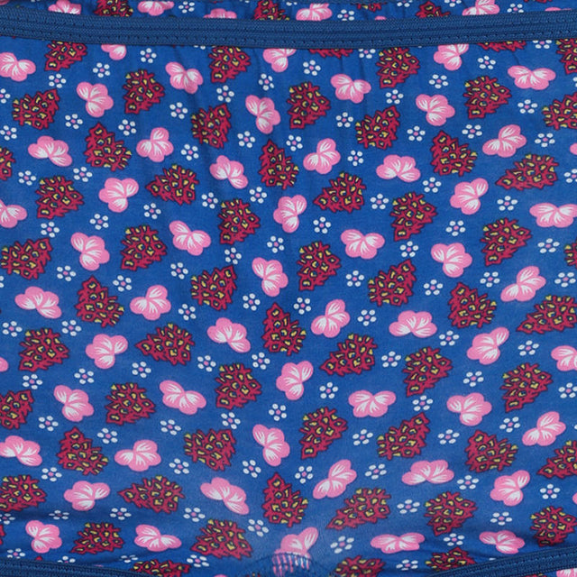 Kids blue innerwear with pink butterfly and berry print pattern
