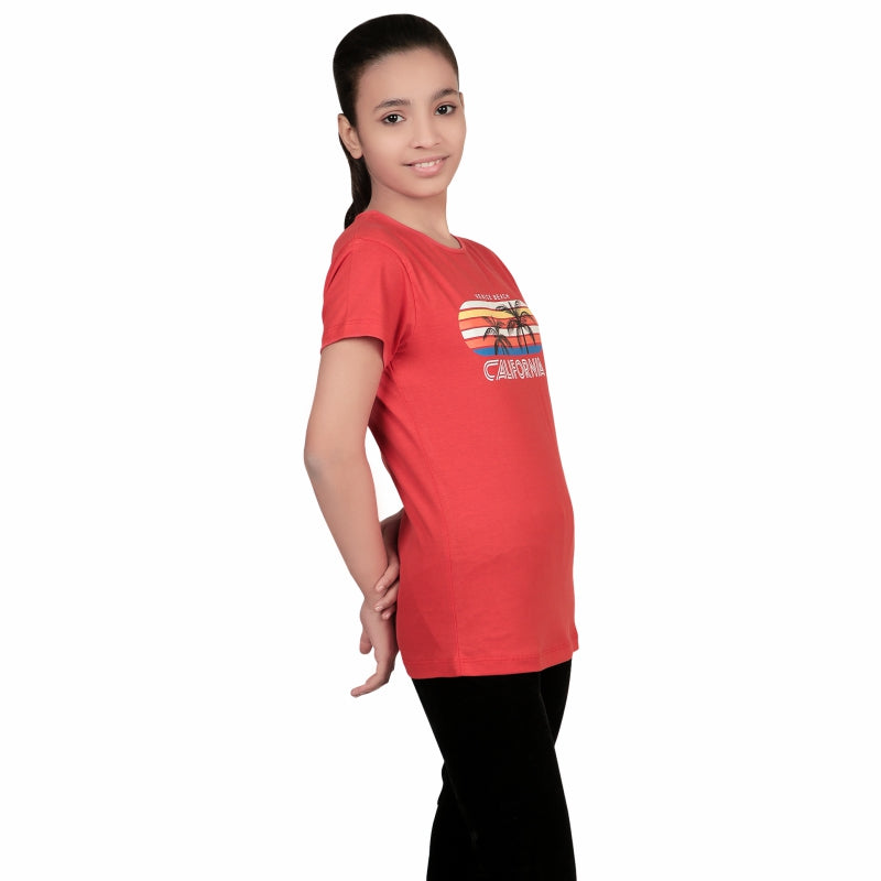 Girls Cotton T-Shirt Round Neck Half Sleeves Pack of 1 - Bodycare
