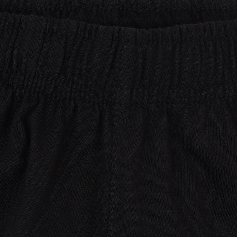 Close-up of black elastic waistband kids innerwear, soft cotton fabric, comfortable fit