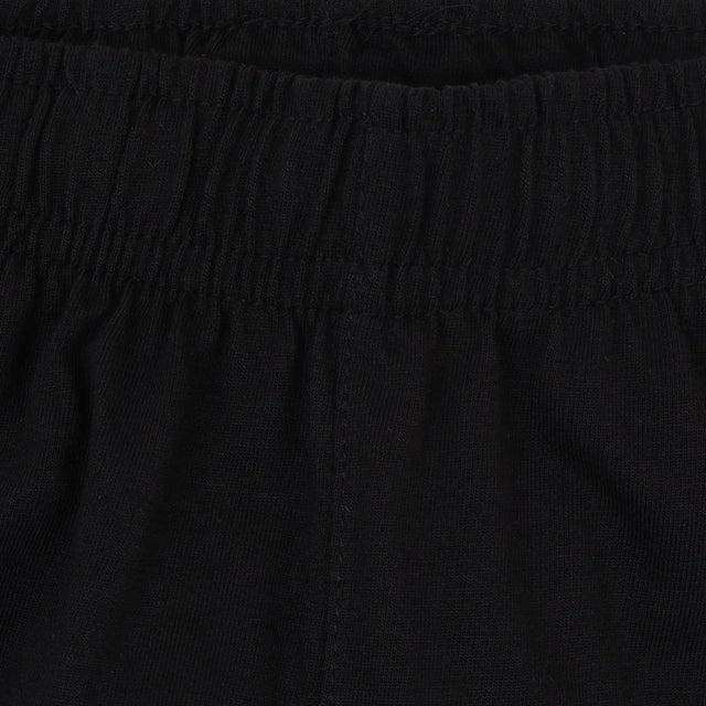 Close-up of black elastic waistband kids innerwear, soft cotton fabric, comfortable fit