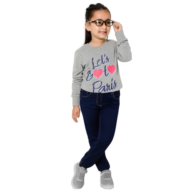 Girls 100% Cotton T-Shirt Round Neck Full Sleeves Pack of 1 - Bodycare