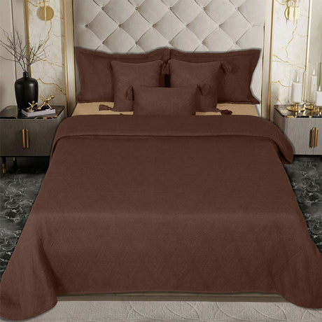 BodyComfy 100% Cotton Hosiery King-Size Fitted Bedcover – Heritage Diamond Pattern