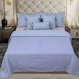 BodyComfy 100% Cotton Hosiery King-Size Fitted Bedcover – Checkered Block Texture