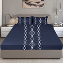 King Size Cotton Bedsheet Burgundy Geometric - Bodycare