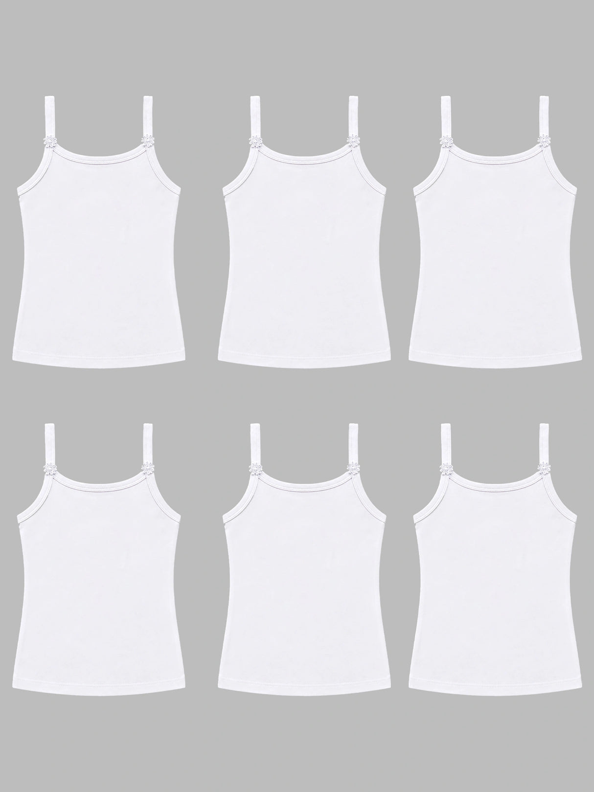 Girls Sleeveless Vest with Dori Neck Design for Comfortable Everyday Innerwear Essentials and Regular Use - Pack of 6
