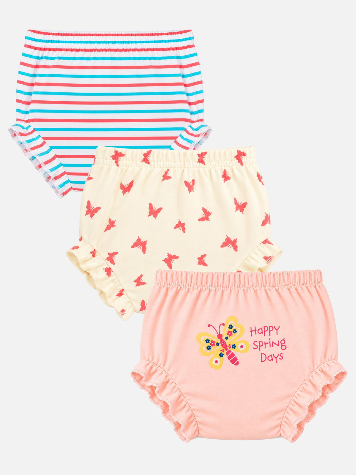 Girls 100% Cotton Panty with Inner Elastic for Everyday Innerwear Comfort and Regular Use Essentials - Pack of 3