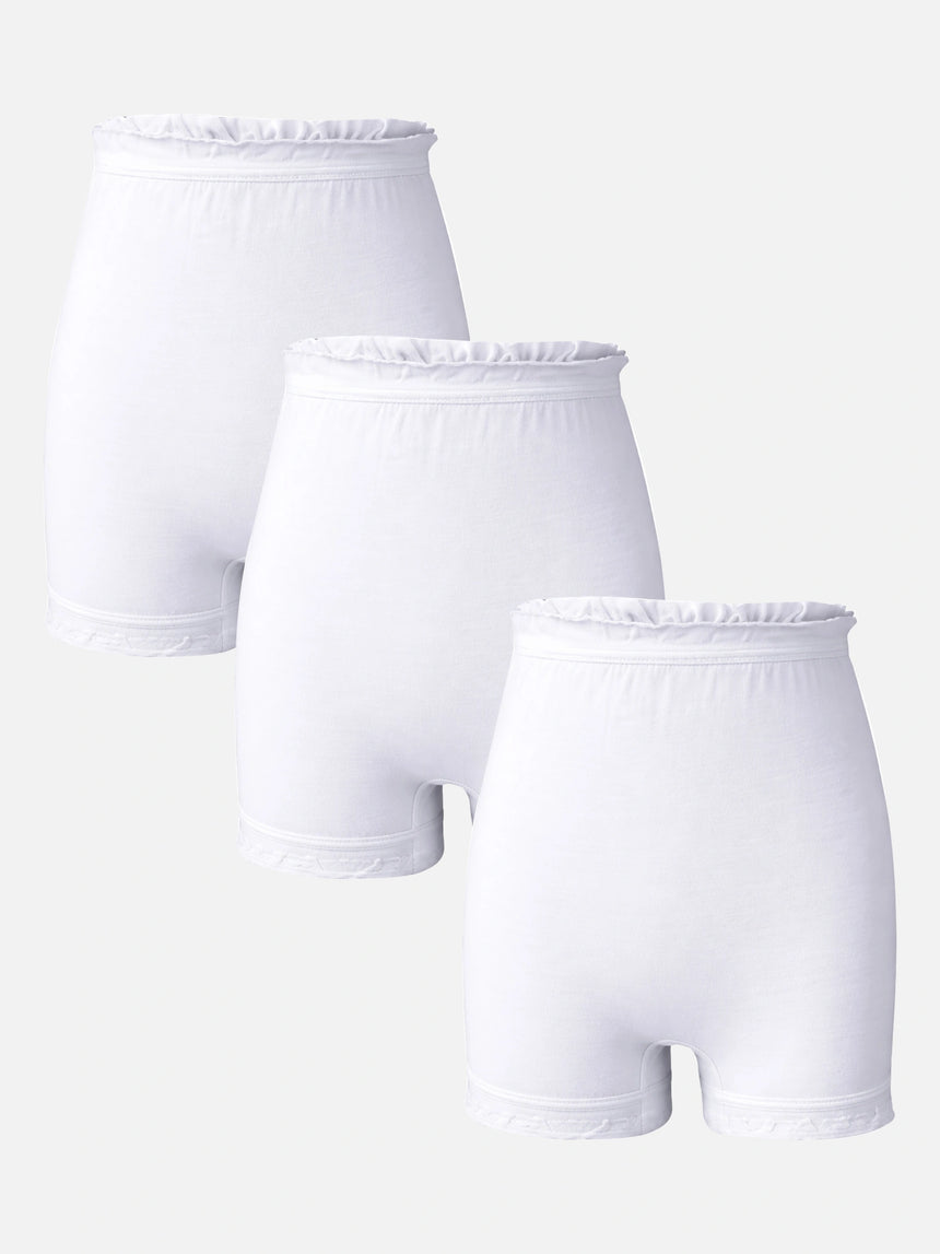 Unisex 100% Cotton Bloomer Attach Elastic Pack of 3