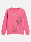 Girls Full Sleeves Princess Printed Sweatshirt with Round Neck for Everyday Casual Wear and Easy Comfort