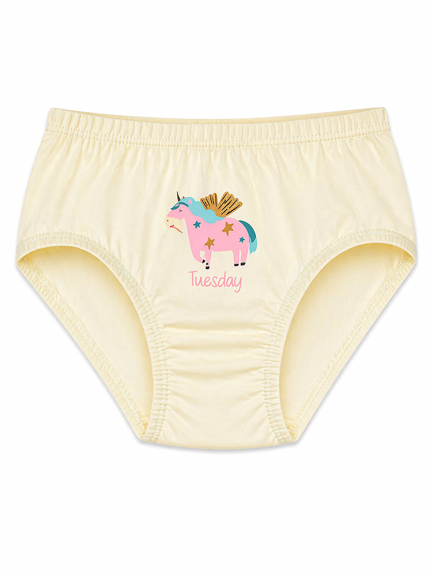 Girls 100% Cotton Panty Inner Elastic Pack of 3