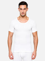 Men Antibacterial Thermal Top with Round Neck and Half Sleeves for Winter Base Layering and Cold-Weather Comfort