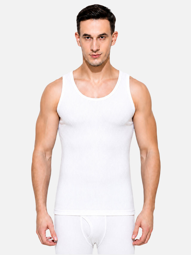 Men Antibacterial Sleeveless Thermal Top with Round Neck and Regular Fit for Winter Base Layering - Pack of 1