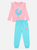 Girls 100% Cotton T-Shirt and Pajama Set with Soft Breathable Comfort for Lounge Wear and Nightwear - Pack of 1