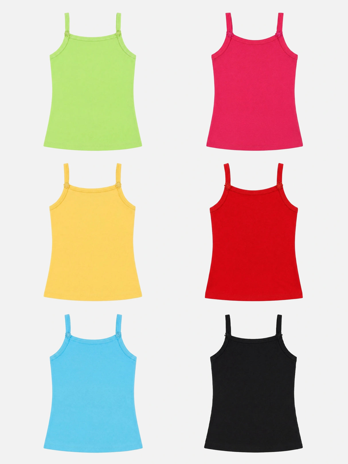 Girls Sleeveless Vest Innerwear with Easy Layering Fit for Everyday Comfort and Wardrobe Essentials - Pack of 6