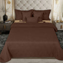 BodyComfy 100% Cotton Hosiery King-Size Fitted Bedcover – Layered Diamond Geometric Pattern