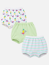 Girls 100% Cotton Bloomer with Breathable Comfort Fit and Tagless Innerwear Feel for Everyday Use - Pack of 3