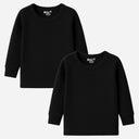 Quilt Antibacterial Unisex Thermal Tops Round Neck Full Sleeves Pack Of 2