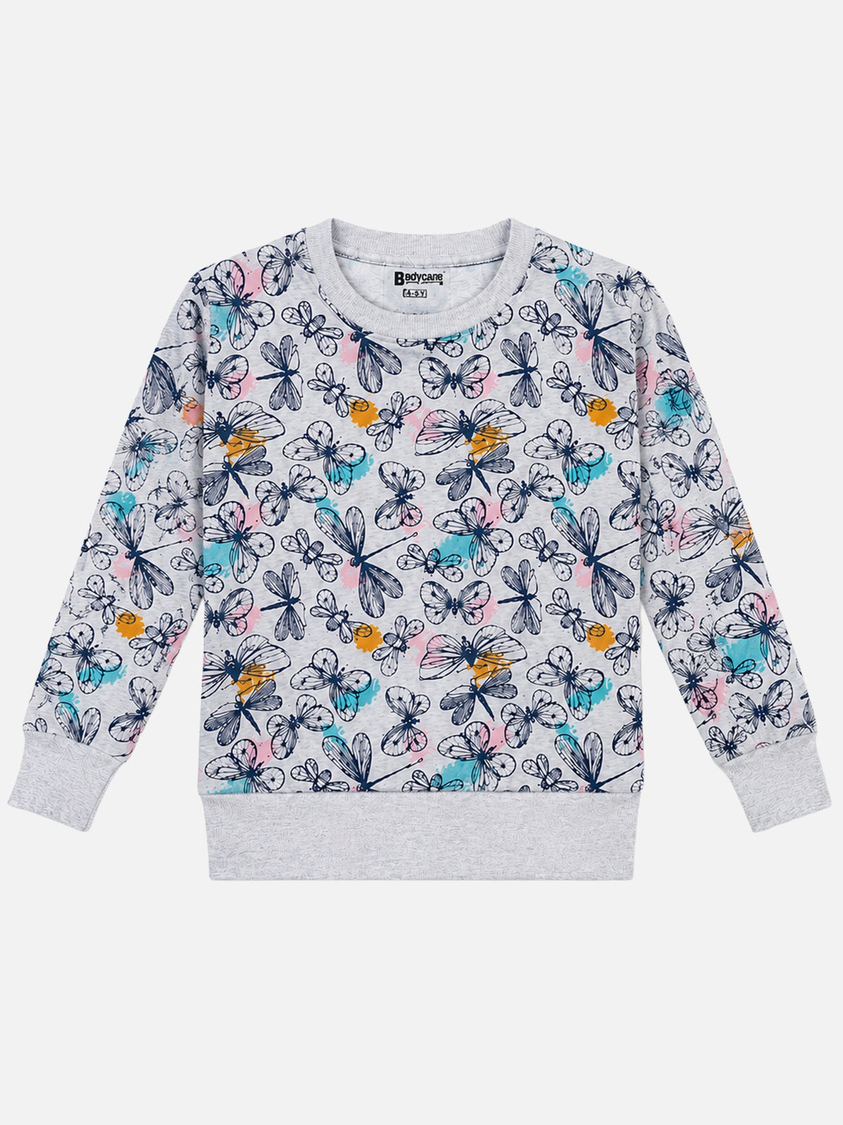 Girls Printed Round Neck Full Sleeve Sweatshirt for Casual Wear, Comfortable Coverage and Winter Wardrobe Use - Pack of 1