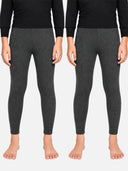 Unisex Slim Fit Thermal Lower for Warm Winter Innerwear, Comfortable Base Layer Use and Easy Movement - Pack of 2