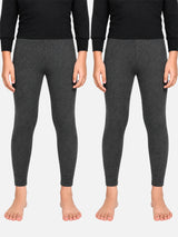 Unisex Slim Fit Thermal Lower for Warm Winter Innerwear, Comfortable Base Layer Use and Easy Movement - Pack of 2