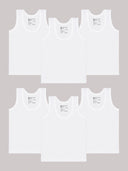 Baby Boys 100% Cotton Round Neck Sleeveless Innerwear Vest for Everyday Comfort and Regular Use - Pack of 6