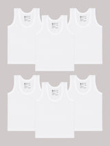Baby Boys 100% Cotton Round Neck Sleeveless Innerwear Vest for Everyday Comfort and Regular Use - Pack of 6