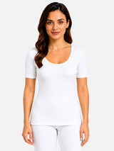 Women Antibacterial Thermal Top with Round Neck and Half Sleeves for Winter Layering and Cold-Weather Comfort - Pack of 1