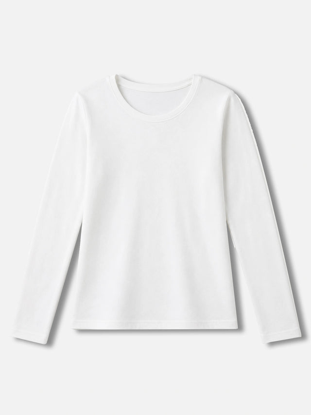 Women 100% Cotton T-Shirt Round Neck Full Sleeves with Regular Fit Solid Styling for Everyday Casual Wear