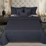 BodyComfy 100% Cotton Hosiery King-Size Fitted Bedcover – Layered Diamond Geometric Pattern