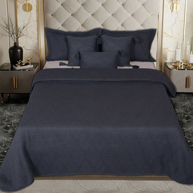 King Size Cotton Jersey Bedcover Diamond Geometric - Bodycare