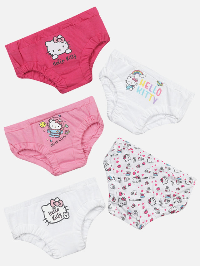 Baby Girls 100% Cotton Panty with Inner Elastic for Everyday Innerwear Comfort and Regular Use - Pack of 5