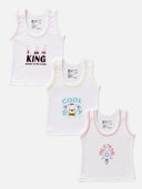 Baby Boys Round Neck Sleeveless Vest Innerwear for Comfortable Daily Wear, Easy Movement and Regular Use - Pack of 3