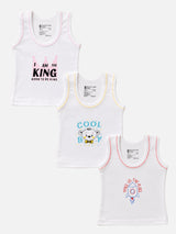 Baby Boys Round Neck Sleeveless Vest Innerwear for Comfortable Daily Wear, Easy Movement and Regular Use - Pack of 3