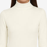 Ayaki Bodycare Women Thermal Top High Neck Full Sleeves Solid - Off White