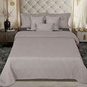 BodyComfy 100% Cotton Hosiery King-Size Fitted Bedcover – Layered Diamond Geometric Pattern