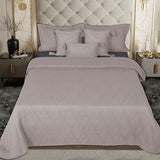 BodyComfy 100% Cotton Hosiery King-Size Fitted Bedcover – Layered Diamond Geometric Pattern