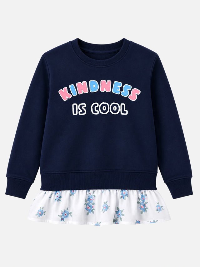Girls French Terry Sweatshirt for Casual Wear, Layered Comfort, Everyday Styling and Regular Wardrobe Use