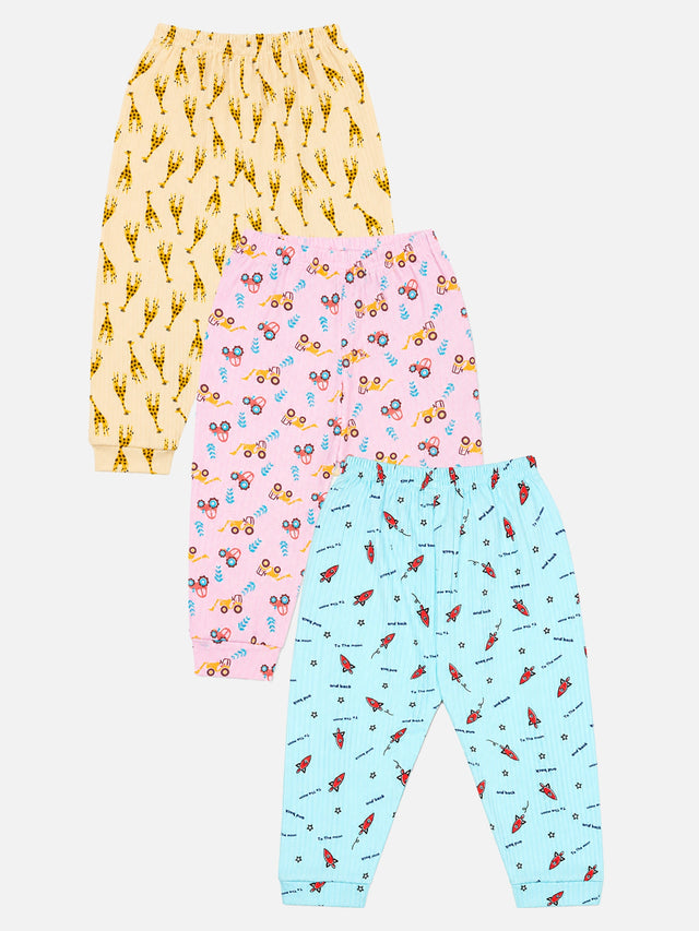 Unisex Baby Thermal Bottom Pyjama for Winter Wear, Warm Base Layer Comfort and Regular Use - Pack of 3