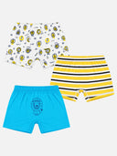 Baby Boys 100% Cotton Trunk with Inner Elastic for Everyday Innerwear Comfort and Regular Use - Pack of 3