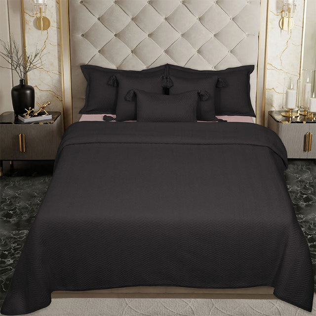 King Size Cotton Jersey Bedcover Chevron Green - Bodycare