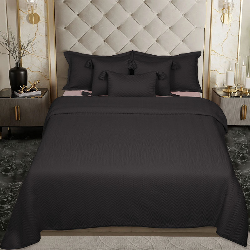 BodyComfy 100% Cotton Hosiery King-Size Fitted Bedcover – Chevron Pattern