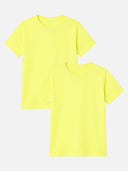 Boys Solid Round Neck Half Sleeves T-Shirt for Casual Wear, Easy Movement and Regular Wardrobe Use - Pack of 2