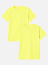 Boys Solid Round Neck Half Sleeves T-Shirt for Casual Wear, Easy Movement and Regular Wardrobe Use - Pack of 2