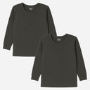 Quilt Antibacterial Unisex Thermal Tops Round Neck Full Sleeves Pack Of 2