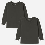 Quilt Antibacterial Unisex Thermal Tops Round Neck Full Sleeves Pack Of 2