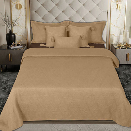 BodyComfy 100% Cotton Hosiery King-Size Fitted Bedcover – Heritage Diamond Pattern