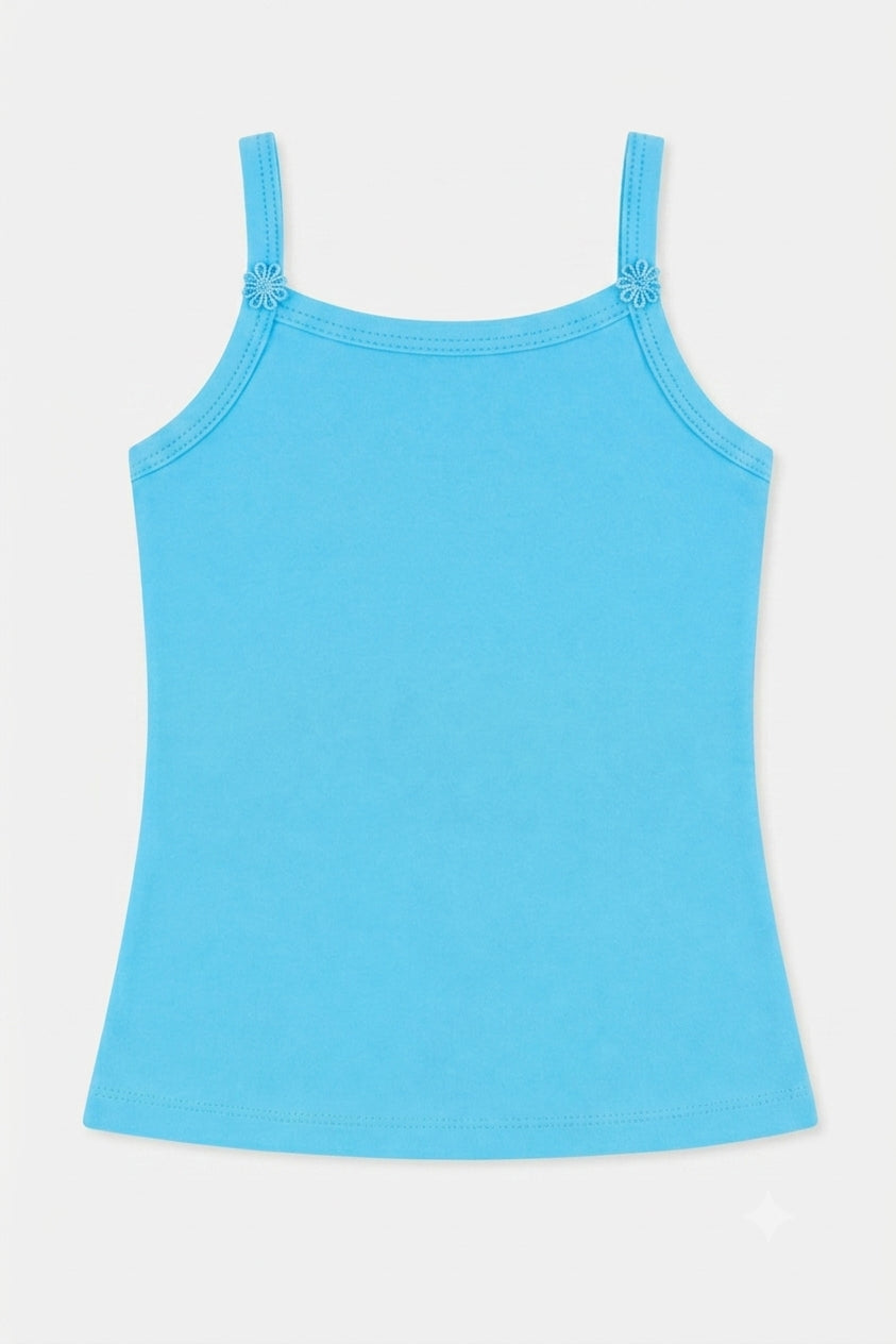Girls Cotton Vest with Dori Neck, Sleeveless Design and Regular Fit for Comfortable Innerwear Essentials - Pack of 6